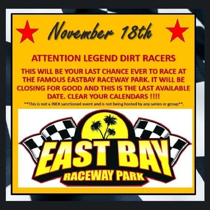 November 18 Legends Race Scheduled for Closing East Bay Raceway Park